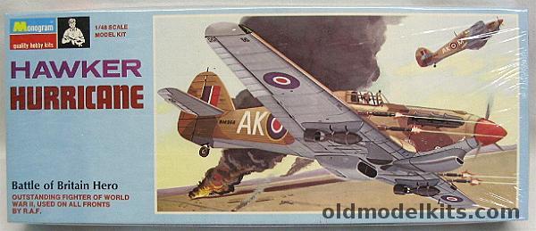 Monogram 1/48 Hawker Hurricane - Mk IIA/Mk IIB/Mk IIC/Mk IID/Mk IV - Blue Box Issue, PA90-100 plastic model kit